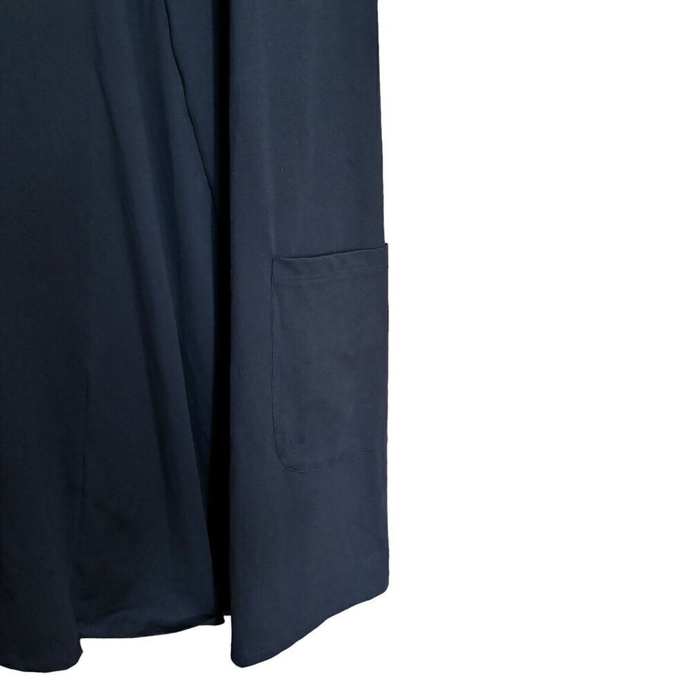 eShakti Midi Dress Womens Large 14 Black Solid Stretch V Neck Pockets Ladies - Picture 5 of 9